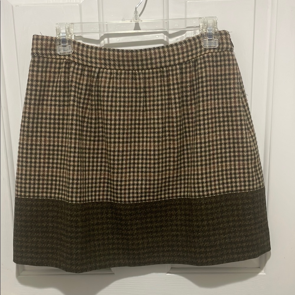 J. Crew Houndstooth A-line Mini Skirt